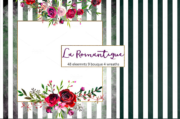  Burgundy Red Pink Flowers Clipart in Illustrations - product preview 12