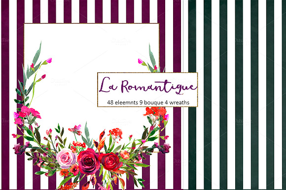  Burgundy Red Pink Flowers Clipart in Illustrations - product preview 14