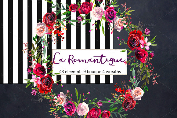  Burgundy Red Pink Flowers Clipart in Illustrations - product preview 15