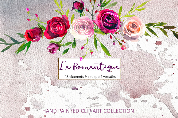  Burgundy Red Pink Flowers Clipart in Illustrations - product preview 18
