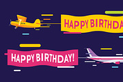 Planes set banners vector