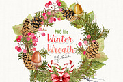 Winter Wreath Watercolor