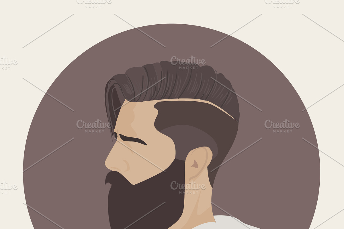 Undercut hairstye in Illustrations - product preview 8