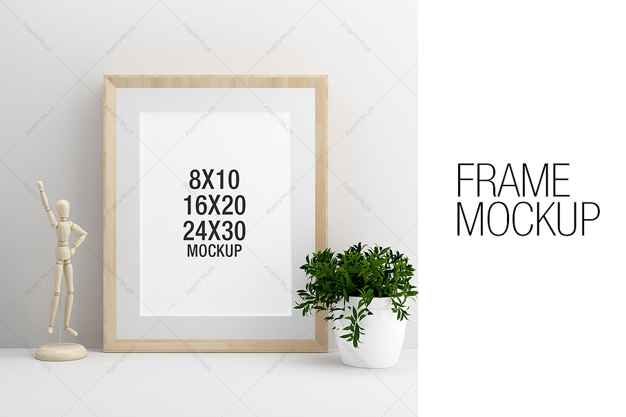 Wooden Frame Mockup Portrait in Print Mockups - product preview 8