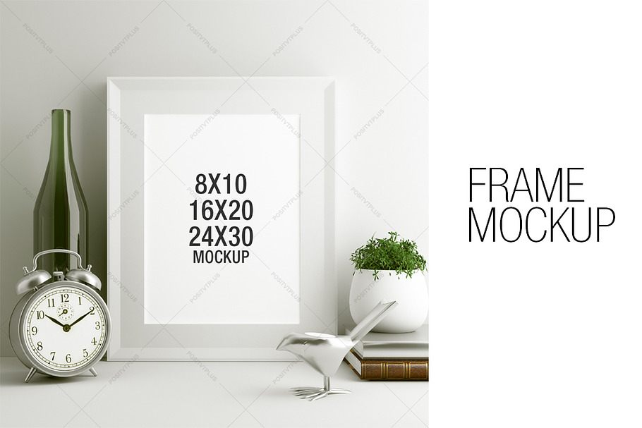 White Frame Mockup in Print Mockups - product preview 8