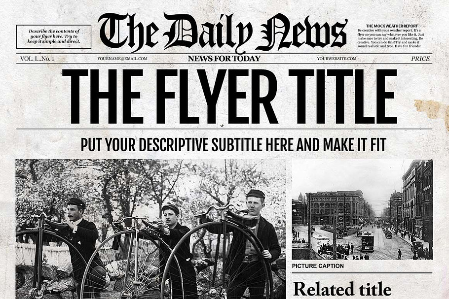 Editable Old Newspaper Template from cmkt-image-prd.freetls.fastly.net