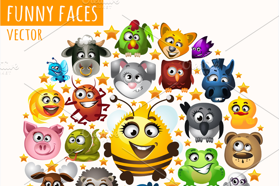 A lot of icons funny animals in Illustrations - product preview 8