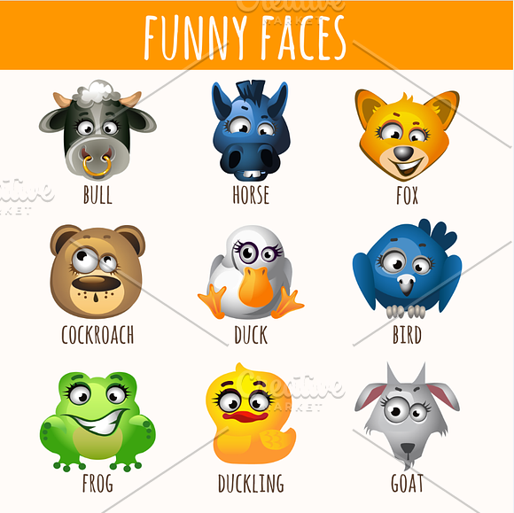 A lot of icons funny animals in Illustrations - product preview 2