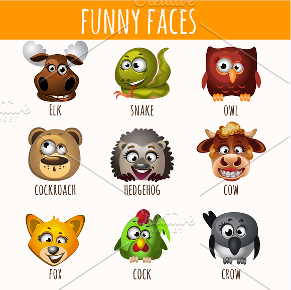 A lot of icons funny animals in Illustrations - product preview 3