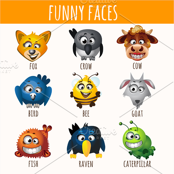 A lot of icons funny animals in Illustrations - product preview 4