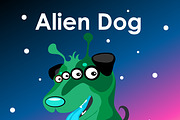 Alien two-headed dog in the sky