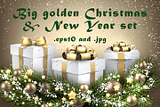 Big golden Christmas & New Year set