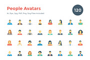120 Flat People Avatar Icons