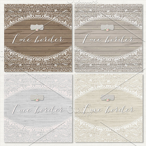 Rustic lace border in Illustrations - product preview 1