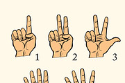 hand gestures count 1 2 3 4 and 5