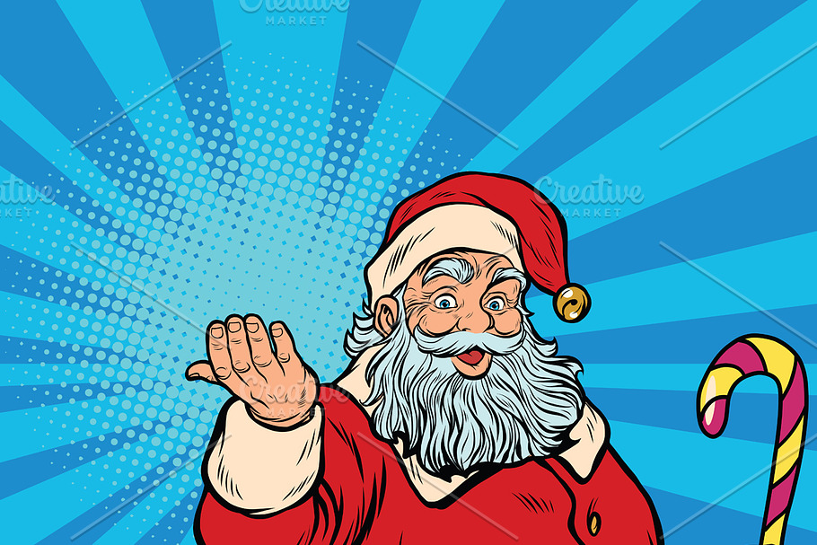 Santa Claus with gift in Illustrations - product preview 8