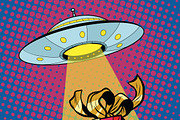 UFO abducts gift box