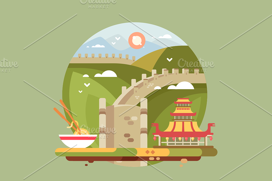 Great wall of china in Illustrations - product preview 8
