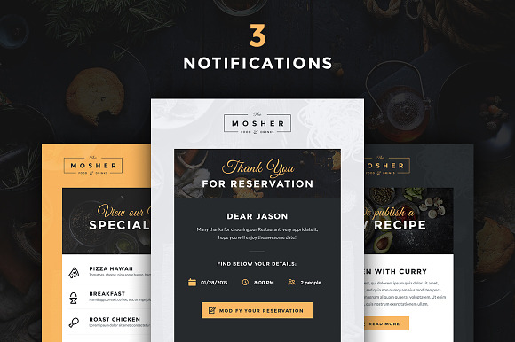 Mosher - Restaurant Email Set in Mailchimp Templates - product preview 3
