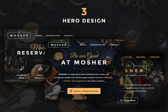 Mosher - Restaurant Email Set in Mailchimp Templates - product preview 4
