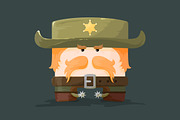 Cartoon sheriff with mustaches