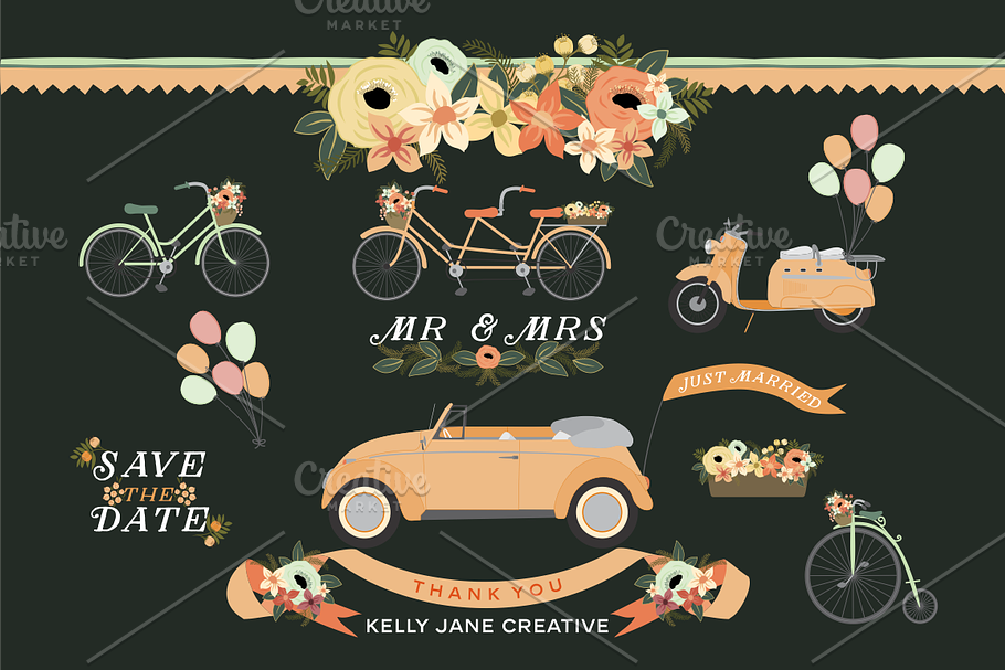 Wedding Wheels in Illustrations - product preview 8