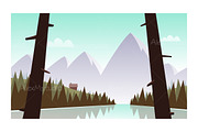 Cartoon Mountain Landscape