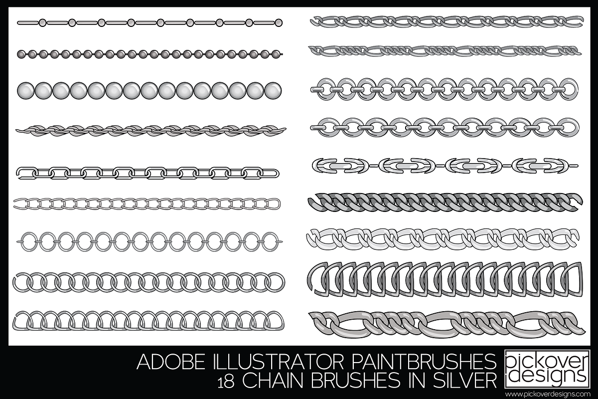 18 Vector Chain Brushes Illustrator in Photoshop Brushes - product preview 8