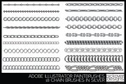 18 Vector Chain Brushes Illustrator