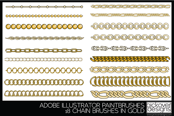 18 Vector Chain Brushes Illustrator in Photoshop Brushes - product preview 1