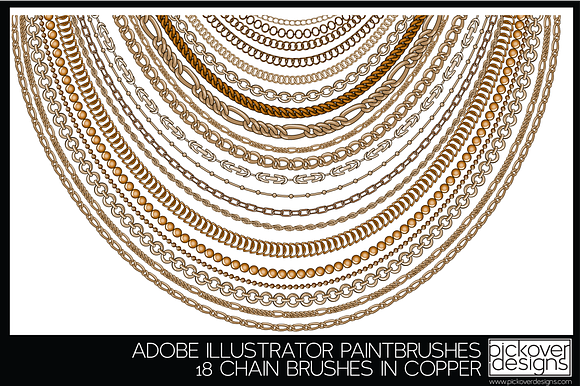 18 Vector Chain Brushes Illustrator in Photoshop Brushes - product preview 2