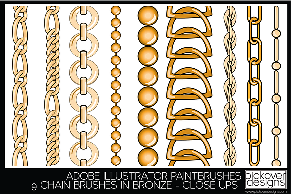 18 Vector Chain Brushes Illustrator in Photoshop Brushes - product preview 3