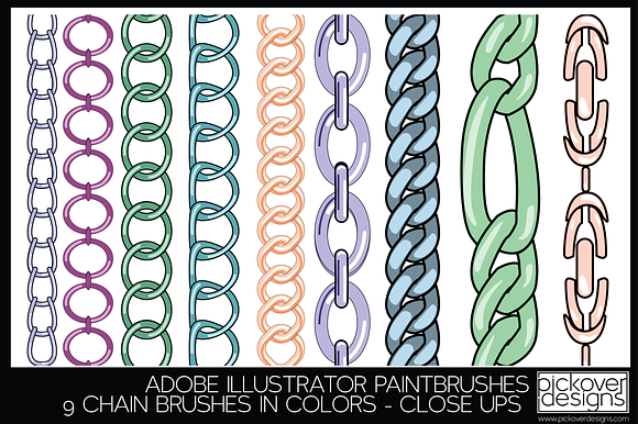 18 Vector Chain Brushes Illustrator in Photoshop Brushes - product preview 4
