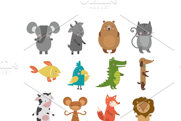 Cute animals vector character