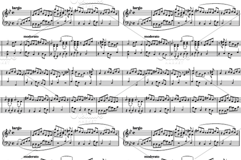 Abstract music sheet on white in Patterns - product preview 8