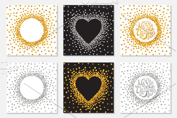 Gold and silver confetti backgrounds in Patterns - product preview 4