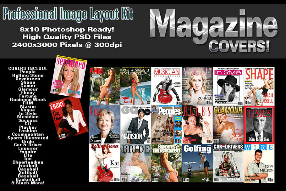 Magazine Covers V1 Photoshop Templat in Magazine Templates - product preview 8
