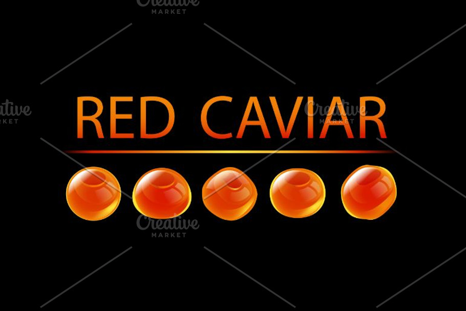 Red Caviar Vector set