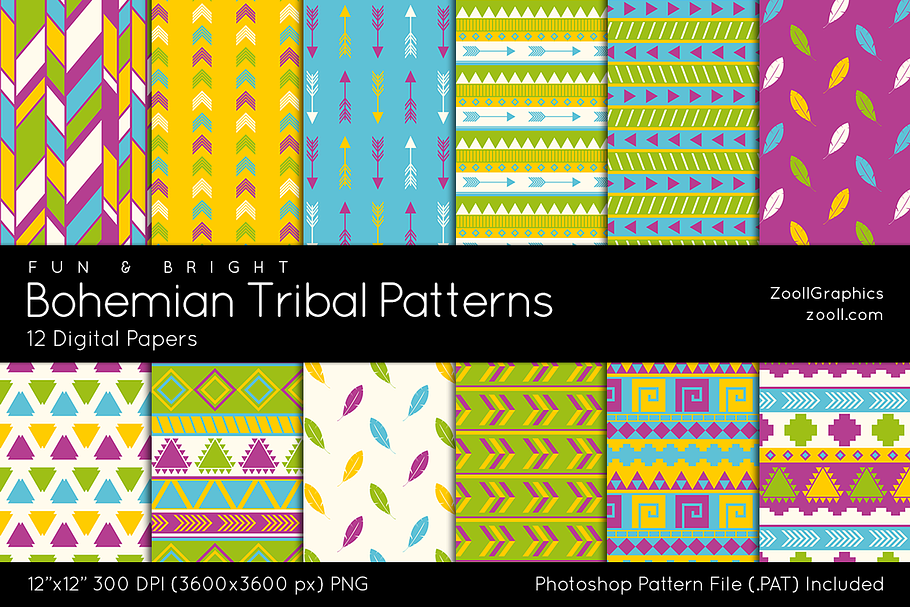 Bohemian Tribal Digital Papers in Patterns - product preview 8