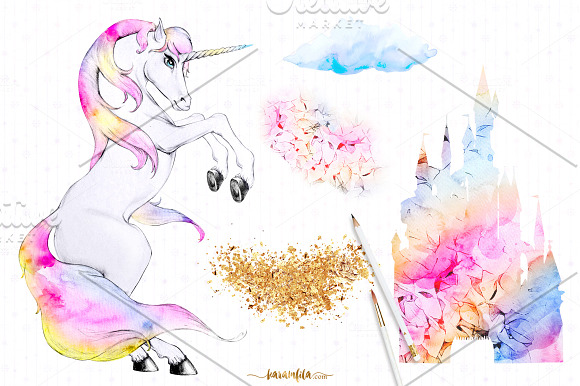 Unicorns Clipart in Illustrations - product preview 1