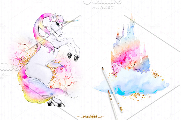 Unicorns Clipart in Illustrations - product preview 2