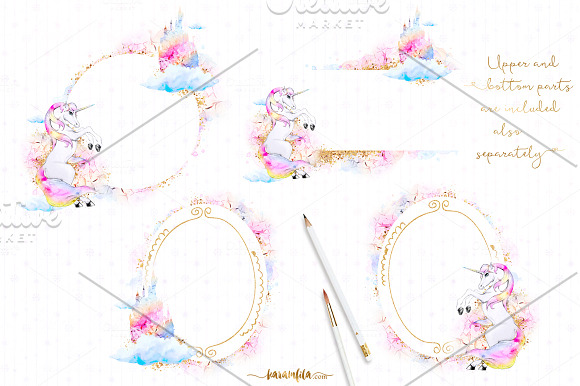 Unicorns Clipart in Illustrations - product preview 3