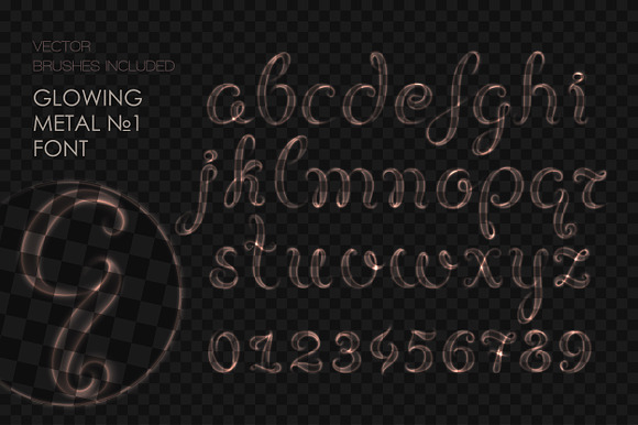 8 GLOWING METAL FONTS / 8 BRUSHES in Fonts - product preview 5