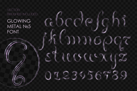 8 GLOWING METAL FONTS / 8 BRUSHES in Fonts - product preview 9