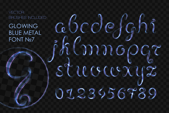 8 GLOWING METAL FONTS / 8 BRUSHES in Fonts - product preview 11