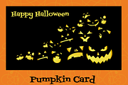 Halloween card with pumpkins