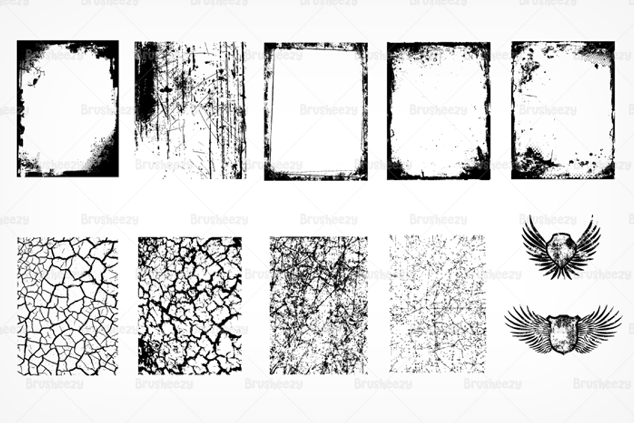 Grunge Textures & Wings Brushes