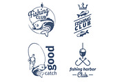 Vector fishing club emblems