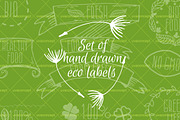 Set of hand drawn eco labels