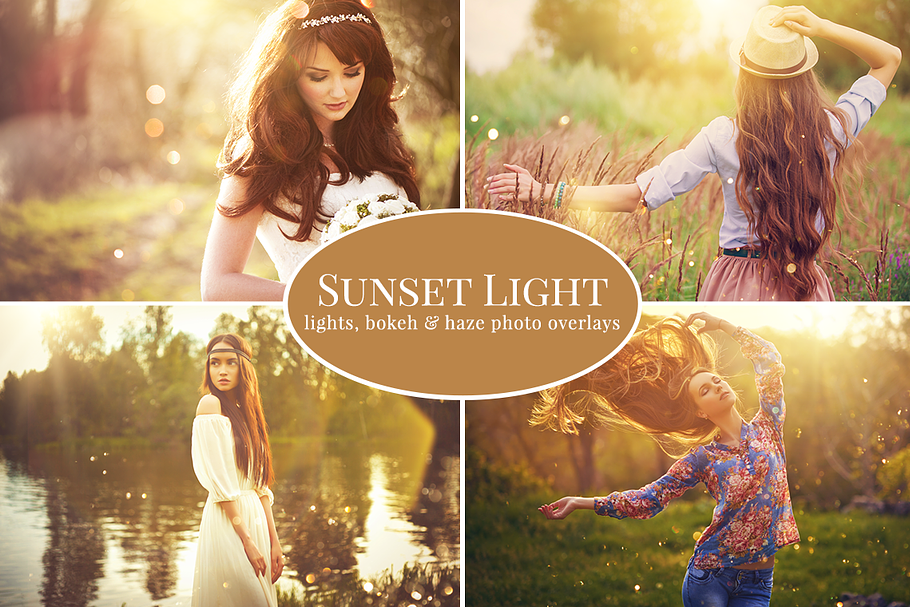 "Sunset Light" photo overlays bundle
